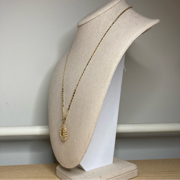 Our Lady of Guadalupe around Circle CZ Pendant on a Mariner Chain in Gold - Picture 9 of 14